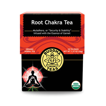 Buddha Teas - Root Chakra Tea - Organic Herbal Tea - For Security & Stability - With Ashwagandha Root, Raspberry Leaf, Cloves & 
