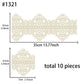 FUNSHOWCASE Edible Cake Lace Applique Set, Art Nouveau Style, Ivory White, 14-inch, 10-piece, Model 1321