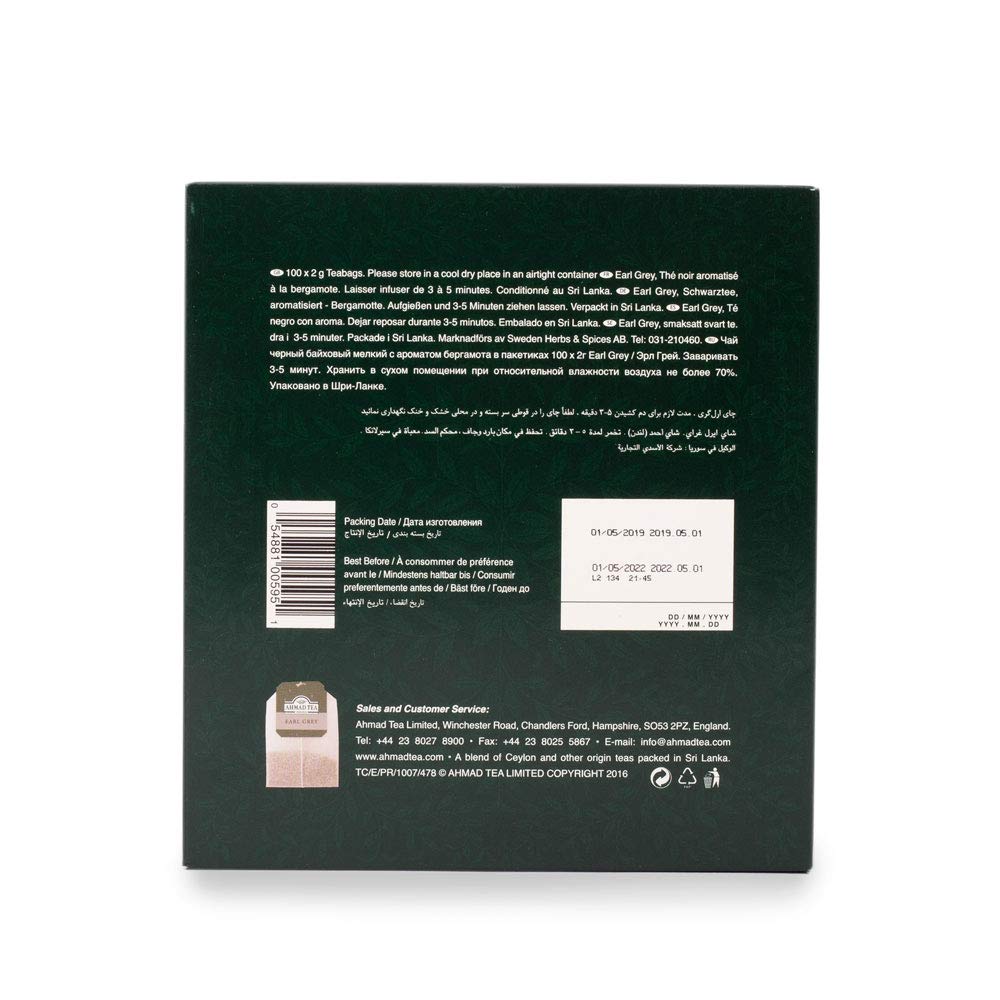 Ahmad Tea 100 Pack , Earl Grey, 1200 Count, (Pack Of 12) (595-12)