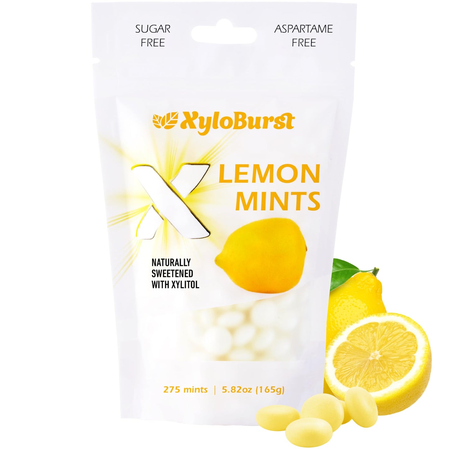 Xyloburst Xylitol Mints - Sugar Free, Vegan, Gluten Free, Keto Friendly - Lemon Flavor - 275 Count