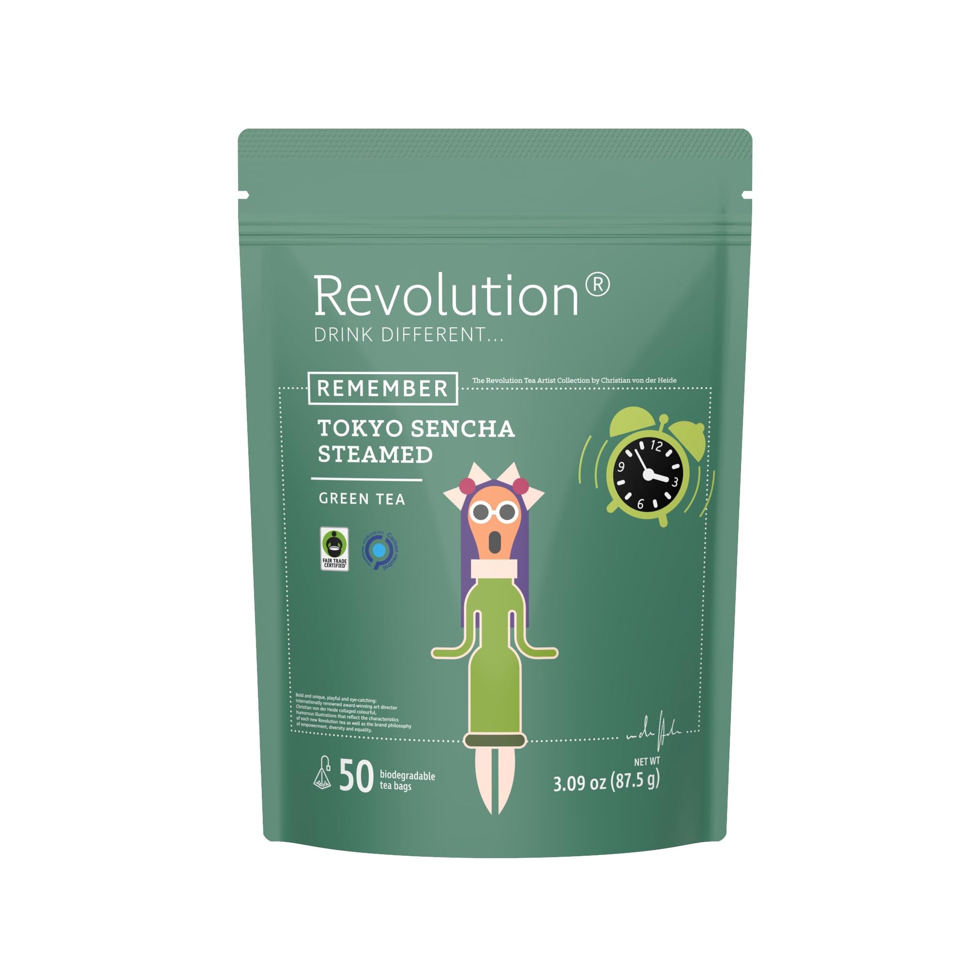 Revolution Tea Sencha Green Tea [The Original] - Tokyo Sencha Steamed - Premium Full Leaf Tea - Biodegradable Infuser Tea Bags -