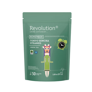 Revolution Tea Sencha Green Tea [The Original] - Tokyo Sencha Steamed - Premium Full Leaf Tea - Biodegradable Infuser Tea Bags -