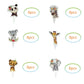 Fenghu 48 Pcs Wild One Cupcake Toppers - Floral Jungle Animals Safari Animal Birthday Party Decorations For Girl