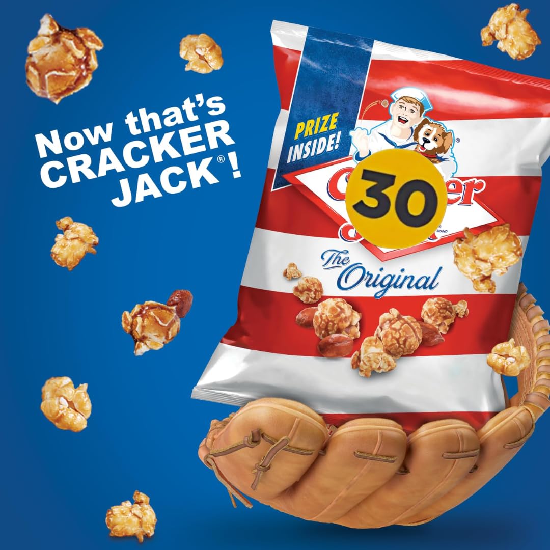 Sweet and Salty Popcorn Individual Bags, 30 Count Bulk Pack- Classic Caramel Coated Popcorn & Peanuts, On-the-Go Snack by Cracke