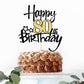 Kaoenla Black Gold Glitter Happy 80Th Birthday Cake Topper - Hello 80/Cheers 80,Happy Fourteen Birthday Anniversary,80 Years Old