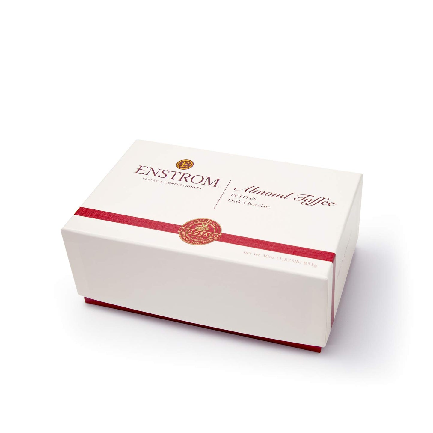 Enstrom Dark Chocolate Almond Toffee Petites 30Oz Box | Bite-Size | Gluten Free | Kosher Dairy | All Natural