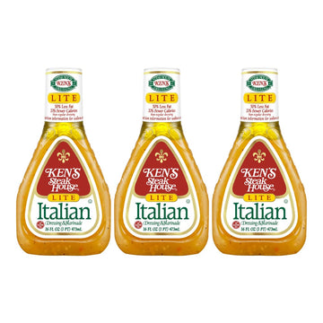 Kens Steak House Lite Italian Dressing & Marinade, 16 Fl Oz, Pack of 3