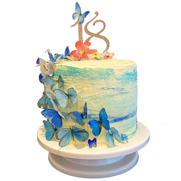Blue Edible Butterflies For Cake Decorating 24X Birthday Wedding
