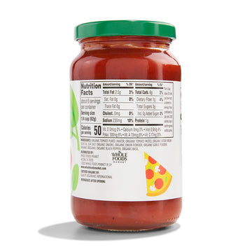365 by Whole Foods Market Organic Pizza Sauce, 14 Ounce - Perfect for Homemade Pizzas, No Artificial Ingredients