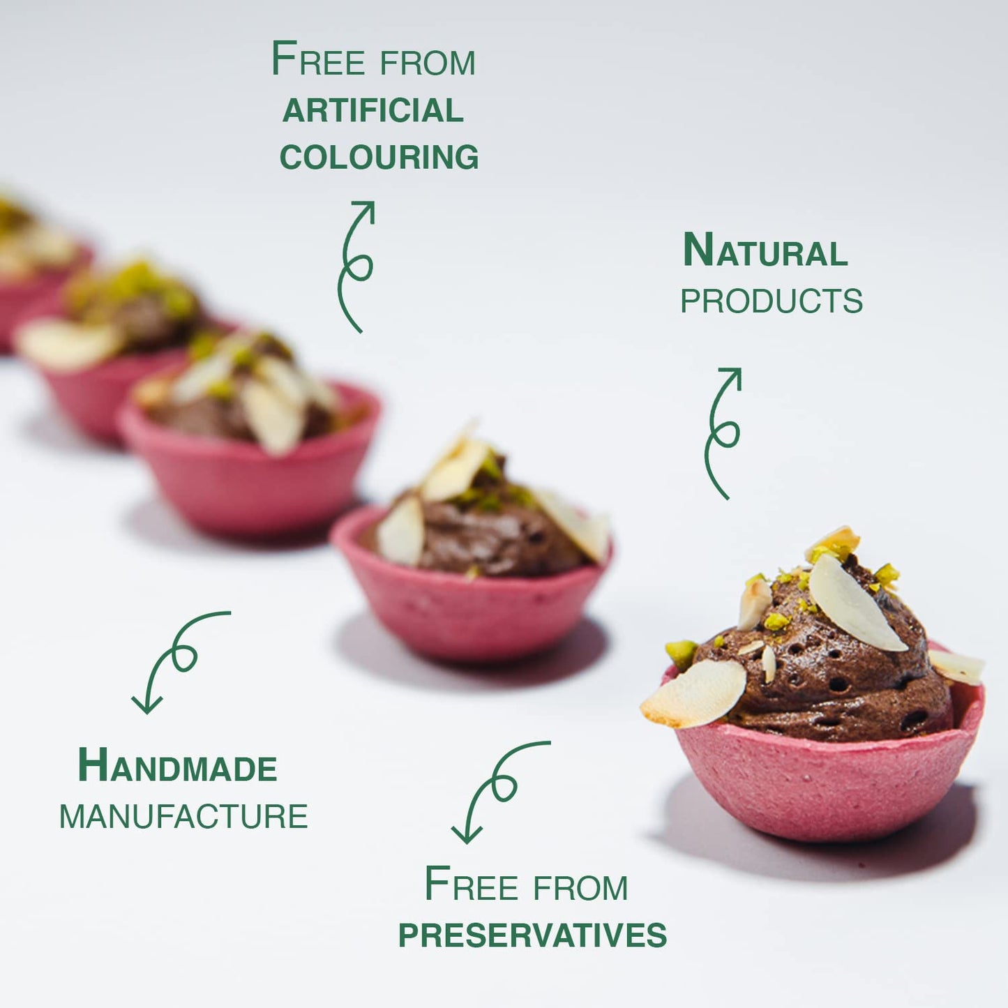 Croc'In - Orange Mini Tart Shells - Edible Appetizer Or Dessert Cups - Pastry Pans - Artisanal & Vegan Confection - 60 Pieces