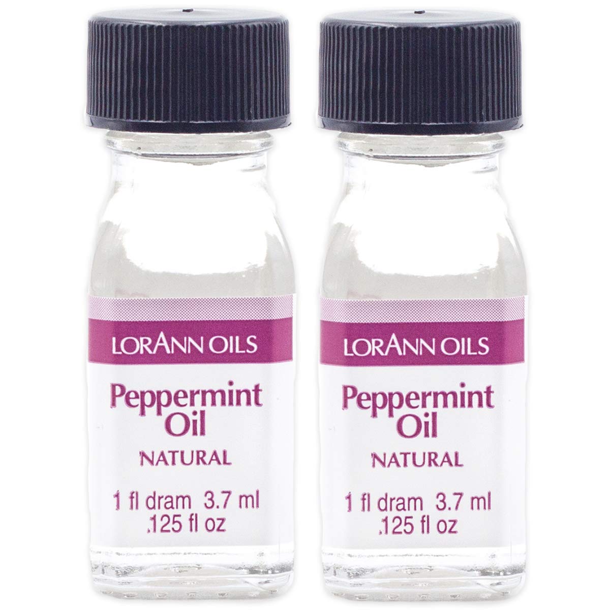 Lorann Peppermint Oil Ss Natural Flavor, 1 Dram Bottle (.0125 Fl Oz - 3.7Ml - 1 Teaspoon) - 2 Pack