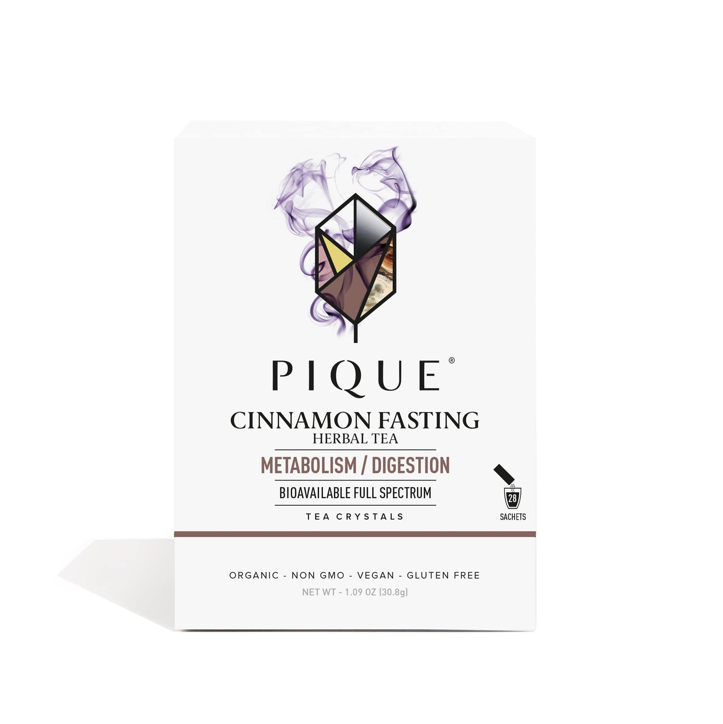 PIQUE Organic Cinnamon Spice Herbal Tea Crystals - Caffeine-Free, 28 Count