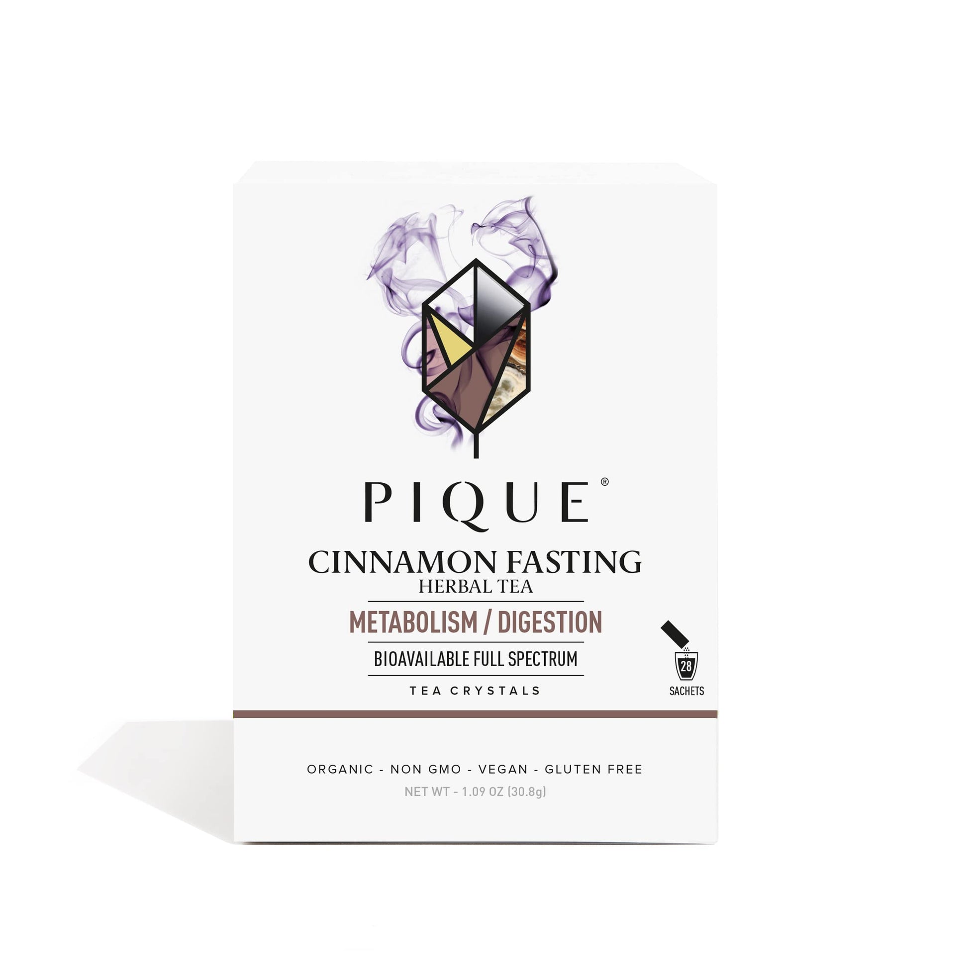 PIQUE Organic Cinnamon Spice Herbal Tea Crystals - Caffeine-Free, 28 Count