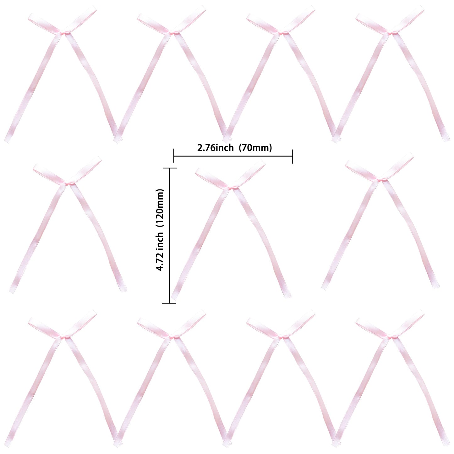Gyufise Bowknot Cake Toppers, 30Pcs Light Pink Paper Picks for Baby Shower, Birthday, Wedding Party, Size W 2.9in x H 5.7in