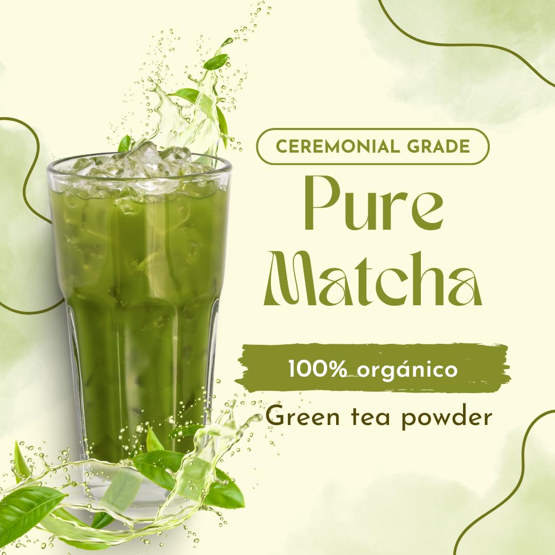 Byblite Organic Matcha Green Tea – Ceremonial Grade – 100% Pure – 100g / 3.53 oz – Gluten Free, Vegan, Unsweetened