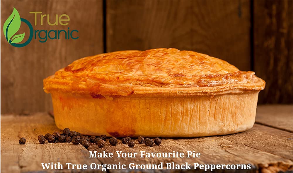 True Organic Ground Black Pepper 16 Oz - Usda & Kosher Certified, Pure Ceylon Premium Quality, Gluten-Free & Non-Gmo Black Peppe