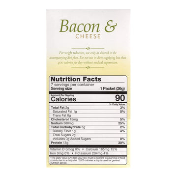 Fitwise - High Protein Soup, 15G Protein, Low Calorie, Low Fat, Low Carb, Ideal Protein Compatible, 7 Servings Per Box (Bacon &