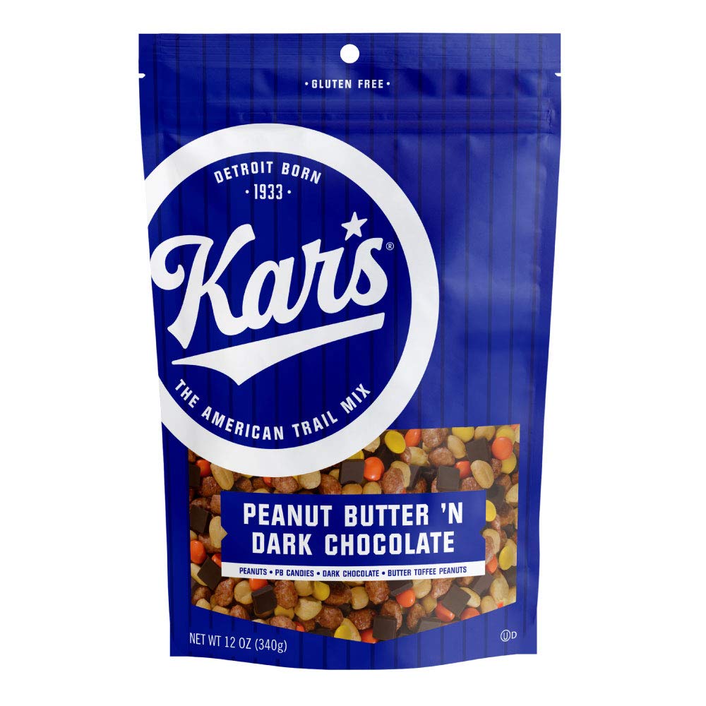 Kars Nuts Peanut Butter N Dark Chocolate Trail Mix, Gluten-Free, 12 oz Resealable Pouch, Model 1837-EA