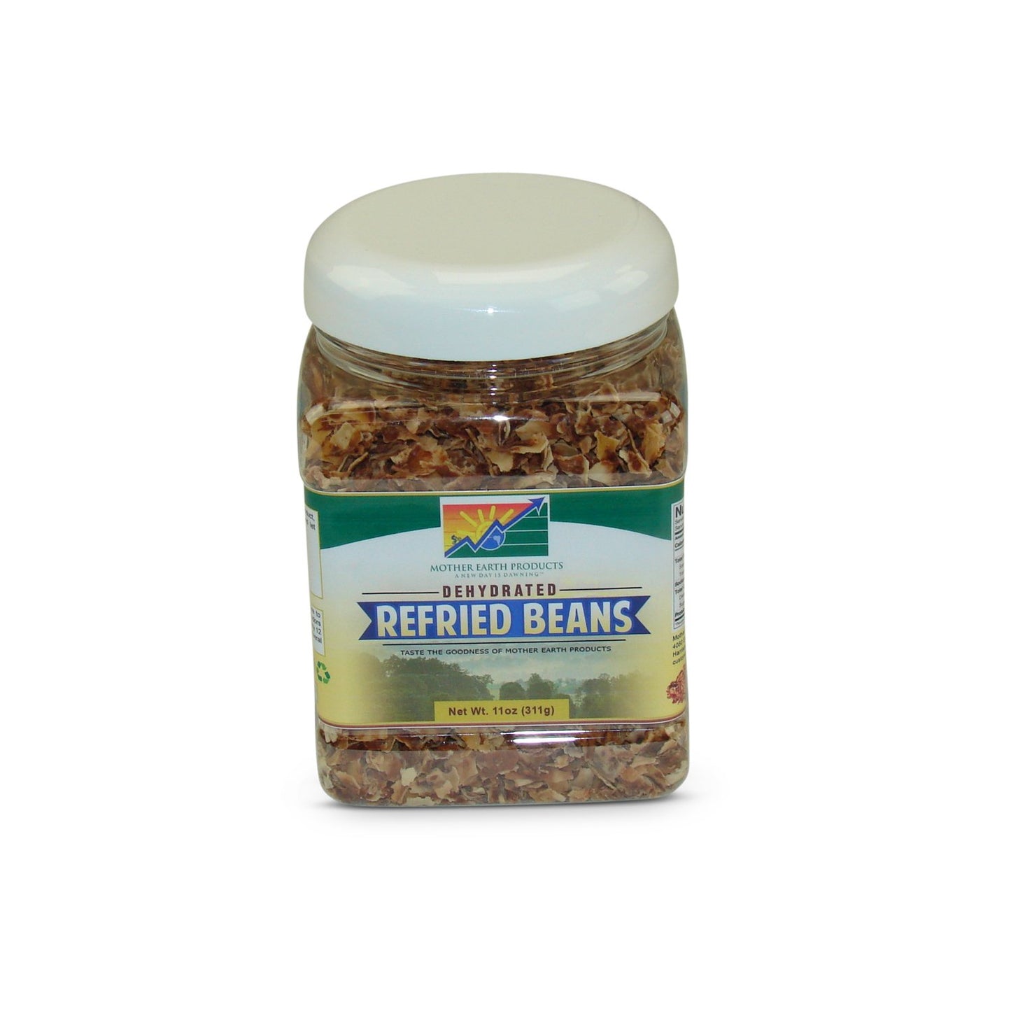 Mother Earth Products Dehydrated Fast Cooking Refried Bean Mix, Quart Jar, 11 Ounce (Pack Of 1)