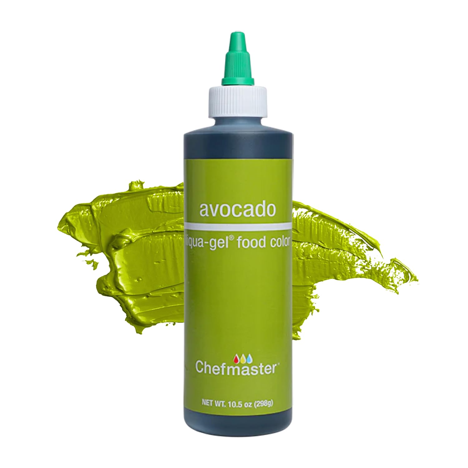 Chefmaster Avocado Liqua-Gel Food Coloring | Vibrant Color | Professional-Grade Dye for Icing, Frosting, Fondant | Baking & Deco