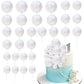 ZHUOWEISM 24 PCS Foam Ball Cake Toppers - White Cupcake Decorations for Baby Shower, Wedding, Engagement, Birthday Party Supplies