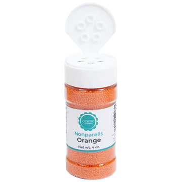 Ocreme Nonpareils Sprinkles - 4Oz Orange Non Pareil Sprinkles - Colorful Sprinkles For Cake Decorating - Kosher Sprinkles For Ic