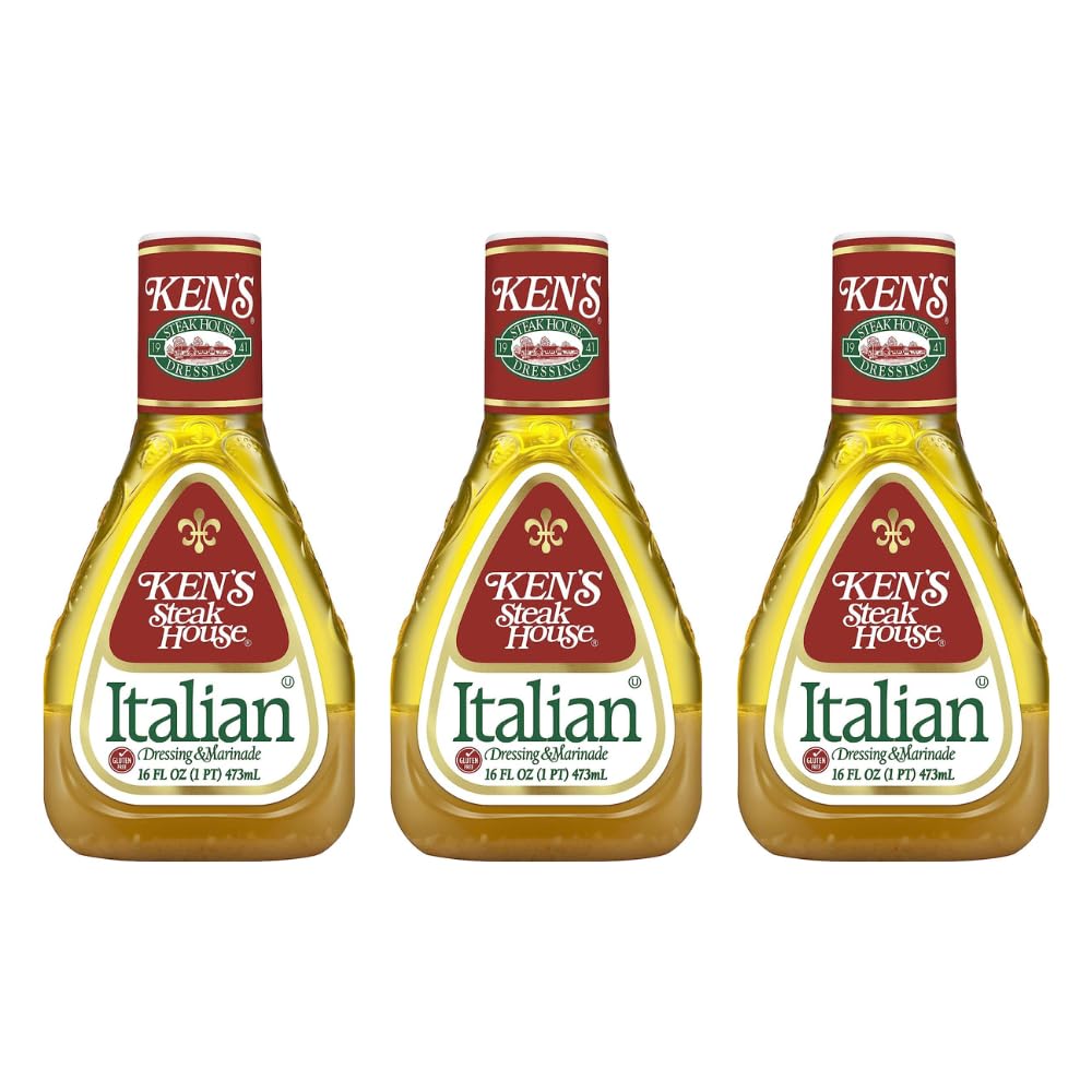 Kens Steak House Italian Dressing & Marinade, 16 Fl Oz, Pack of 3