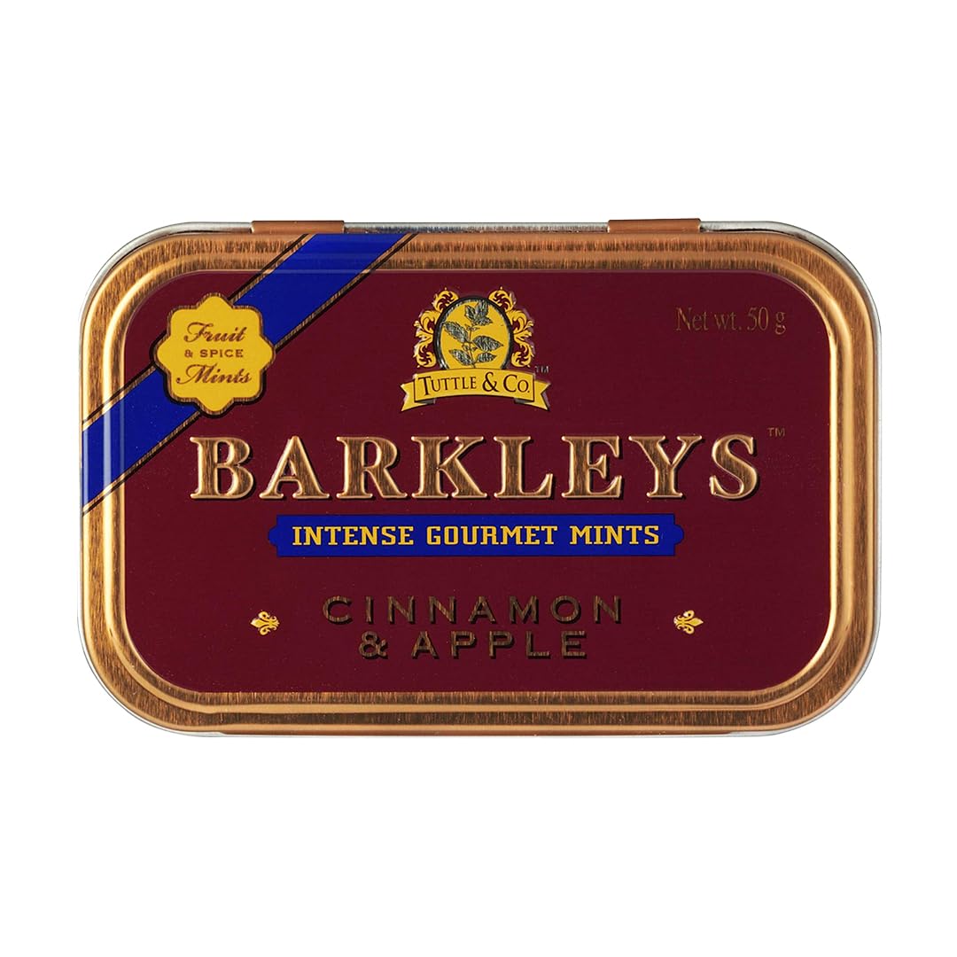 Barkleys Cinnamon & Apple Mints - Vegan Breath Mints in Reusable Tins, 50 Count, 1 Pack