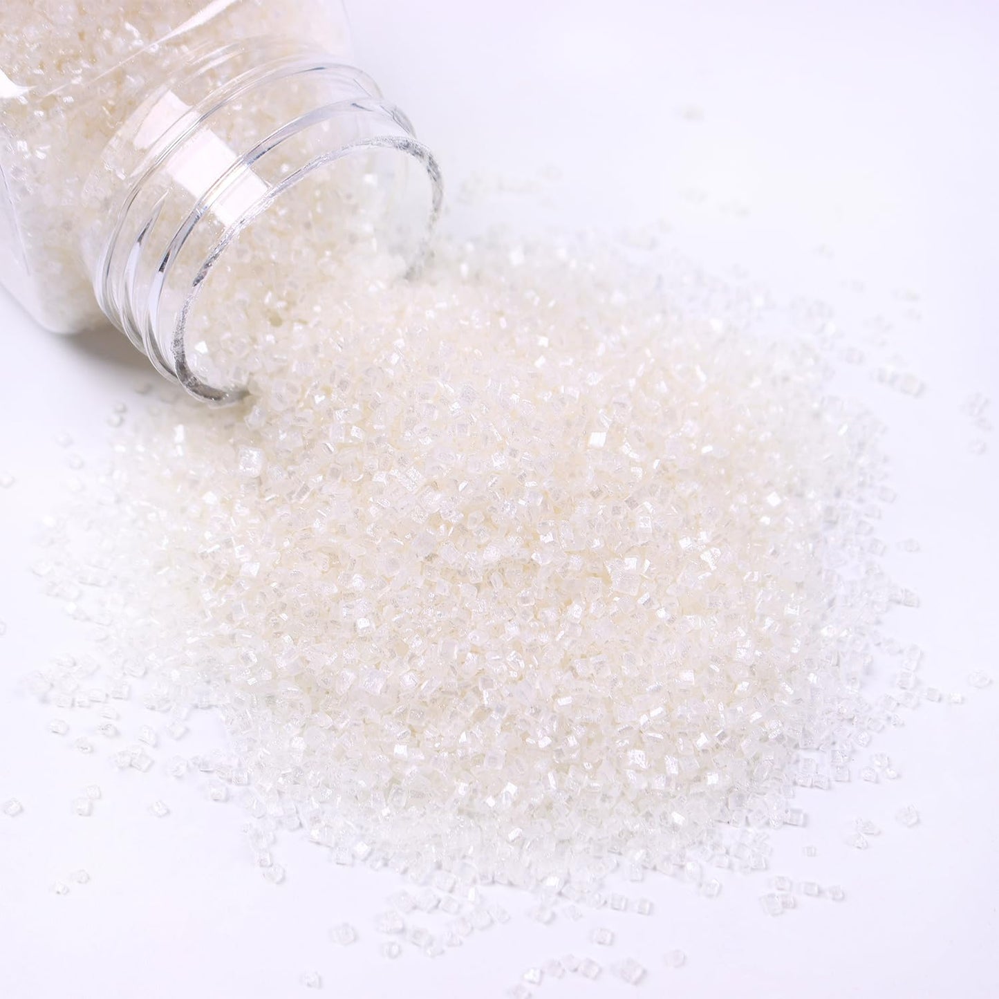 Sanding Sugar Edible For Cakes Decorating White Sugar Sprinkles 5.3Oz Sugar Crystals Cake Sprinkles For Baking Cupcakes Topper C