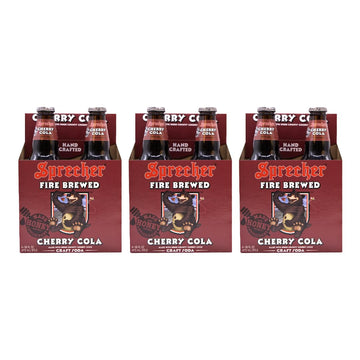 Sprecher Cherry Cola, Great Tasting, Handcrafted, Fire Brewed Gourmet Craft Soda, 16oz Glass Bottle 12 Pack