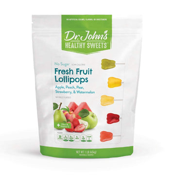 Dr. Johns Sugar Free Candy, Healthy Lollipops with Zero Sugar, Low Calorie Snacks, Keto Friendly Hard Candy Sweets, Fresh Fruit 