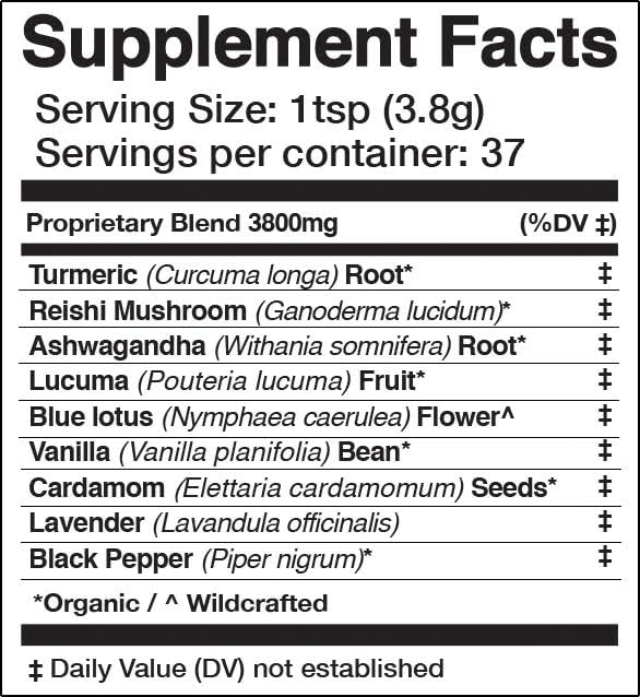 Anima Mundi Apothecary Golden Moon Milk - Relaxing Plant-Based Powder with Organic Spices Turmeric, Ashwagandha, Reishi & Vanill