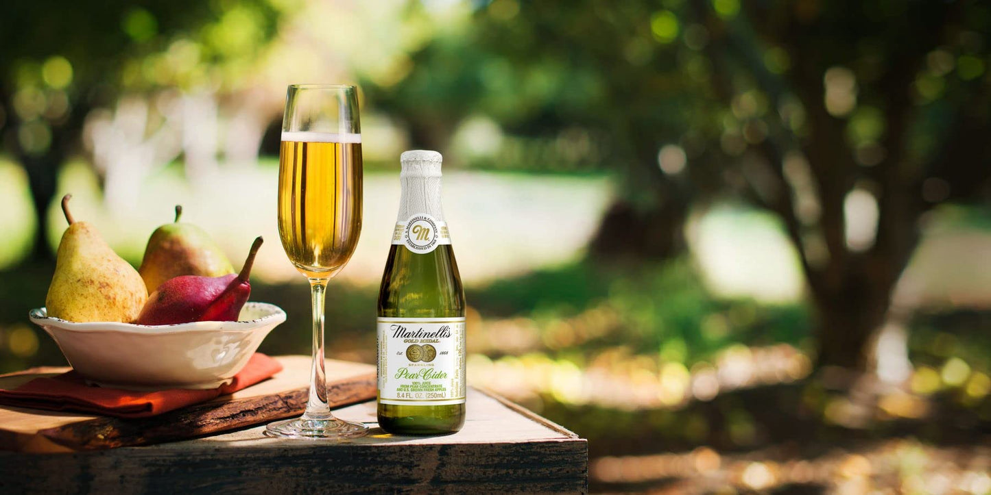 Martinellis Sparkling Pear Cider Juice, Non-  ic, 8.4 fl oz, Pack of 12 Bottles