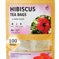 TeaDreamTea Hibiscus Tea Bags - 100 Bleach-Free Herbal Tea Bags, Caffeine Free, Brew Hot or Iced