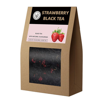 Hanfangling Strawberry Black Tea, 100% Natural Loose Leaf, Blend Of Strawberry Fruit Flavor And Black Tea Aroma,1.76Oz