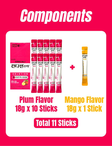 [2025 Renewal]??? ?? After Drinking Jelly Plum Flavor 18g*10 Sticks + Mango Flavor 18g 1 Stick [10+1]