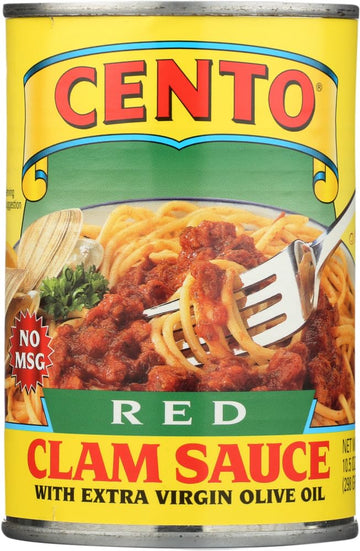 Cento Red Clam Sauce with Extra Virgin Olive Oil 10.5 Ounce (Pack of 6)