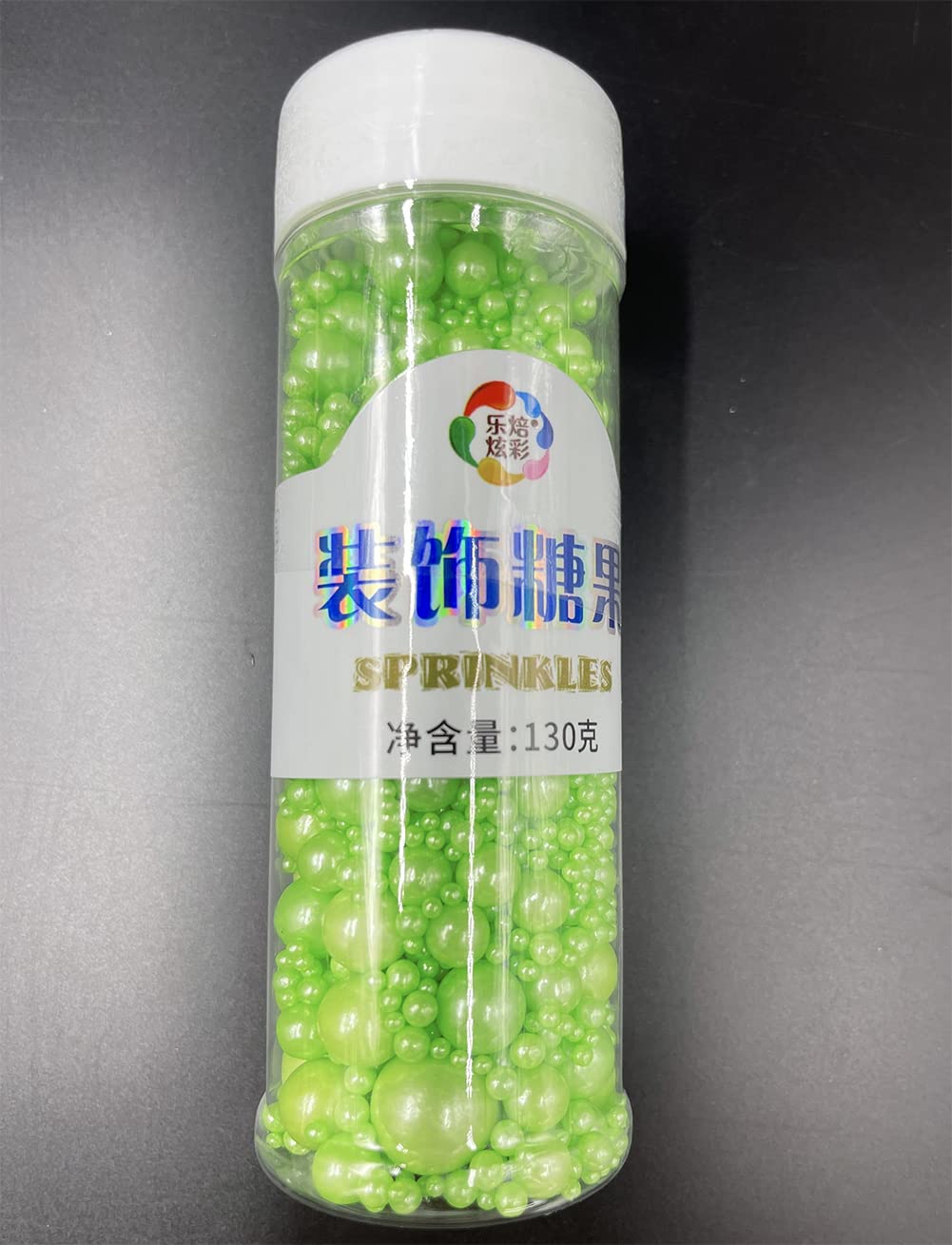 Kuting St. Patricks Day Green Pearls Sugar Candy Sprinkles 130g for Baking and Decorating
