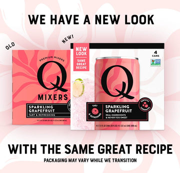 Q MIXERS Sparkling G fruit Mixer, Natural, 7.5 Fl Oz (Pack of 24), Model CAN-LTN75-SHP