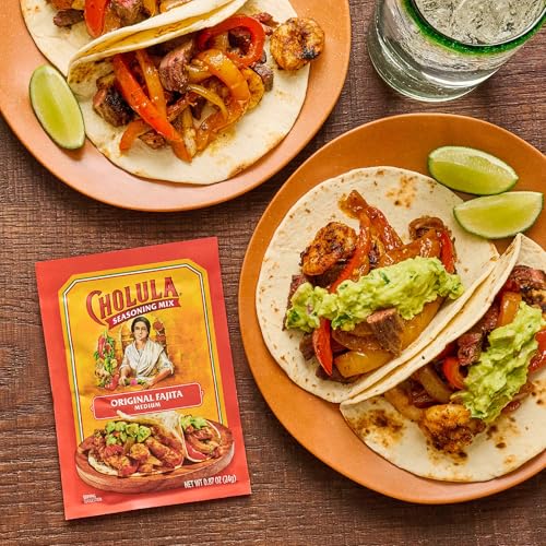 Cholula Seasoning Mix  Original Fajita  Medium Heat  For Chicken  Steak  Shrimp & Veggie Fajitas  0.87 oz (Pack of 12)