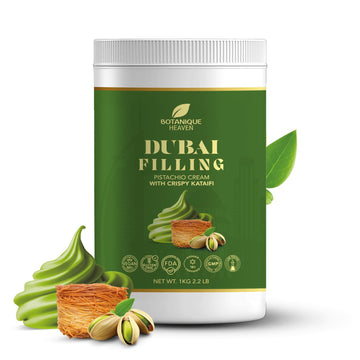 Botanique Heaven Pistachio Cream with Crispy Kataifi   2.2 lb (1 kg) Bulk Tub - enhanced Dubai Chocolate Bar Filling & Knafeh Spread | Sweet Pistachio Dessert Cream Vegan  Halal  Kosher | GMP & FDA Facility