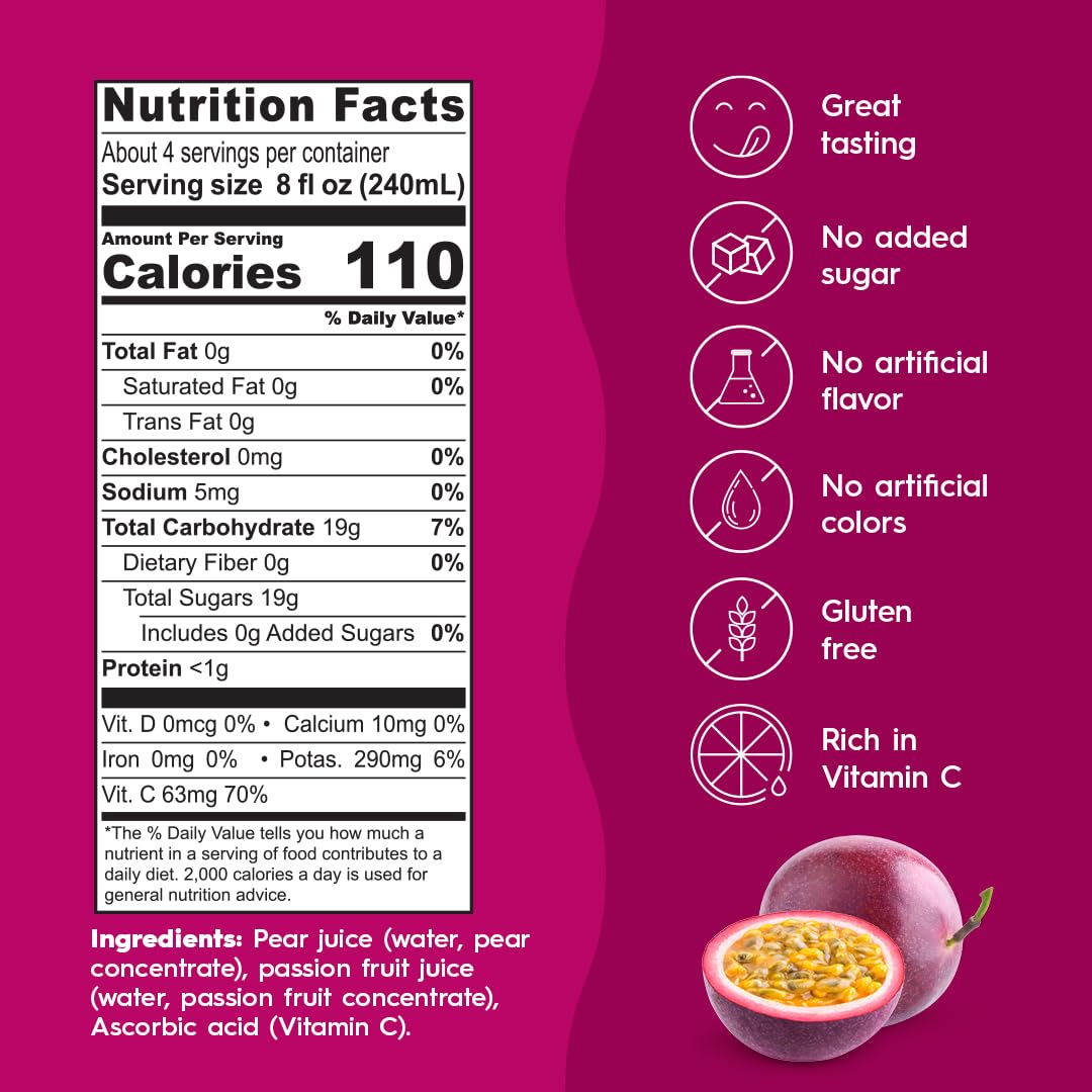 Ceres 100% All Natural Pure Fruit Juice Blend - Delicious Passion Fruit Edition - Rich in Vitamin C, No Added Sugar or Preservat