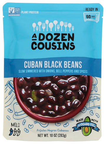 A Dozen Cousins Cuban Black Beans With Onions And Bell Pepper, 10 Ounce - 6 Per Case.