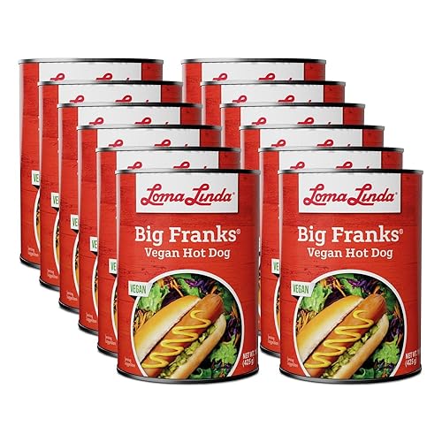 Loma Linda Big Franks Variety Pack - 15 Oz Cans (Pack Of 12) - Plant-Based, Protein-Packed Vegan Franks - Delicious Meatless Alternative For Grilling, Cooking, And More!