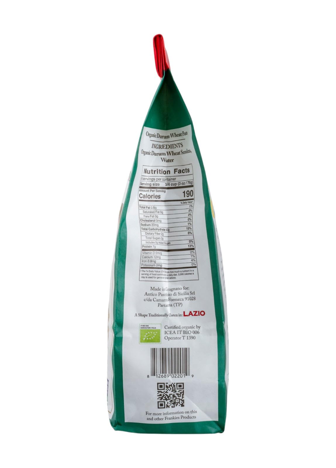Frankies 457 Artisanal Mezze Maniche Pasta - Usda Organic Certified - Premium Italian Handcrafted Pasta -Imported From Italy 16O