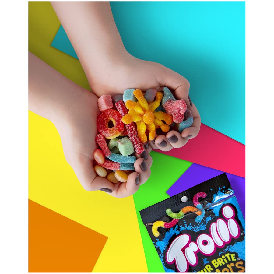 Trolli Sour Brite All Star Mix, Sour Gummy Candy, 4.25 Ounce Bags (Pack Of 12)