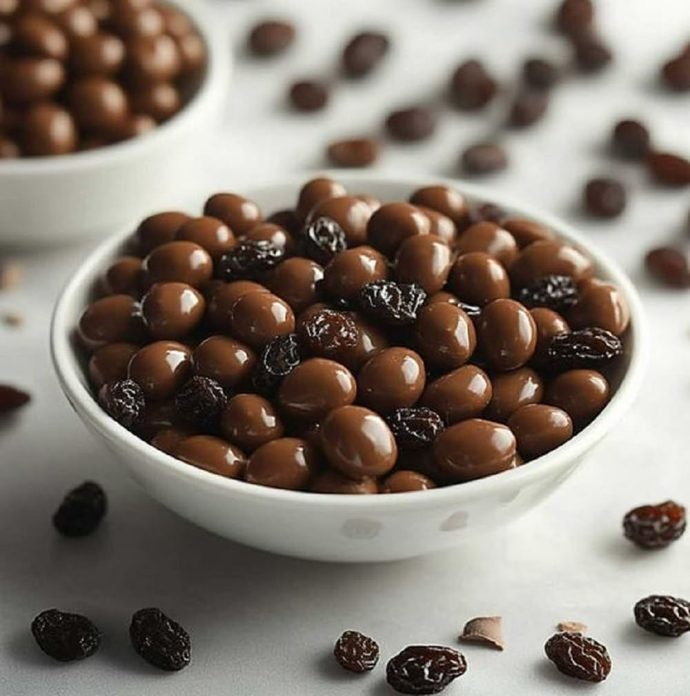Member Mark Milk Chocolate Raisins, 54 oz. included Free Bonus Pocket Tissue
