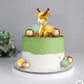DRWATE Giraffe Cake Topper - Clay Material, Wild Animals Theme, Yellow & Green Accents
