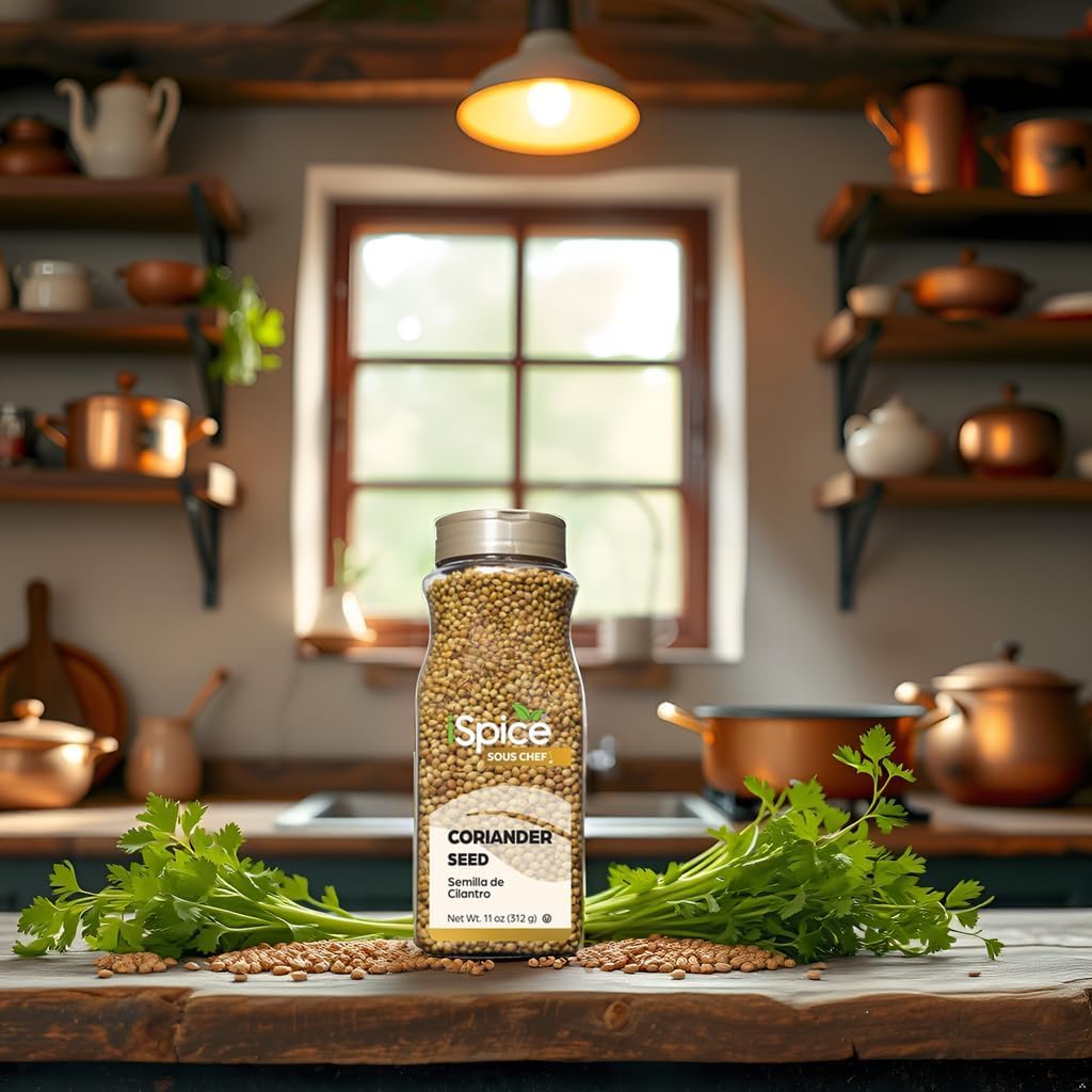 Ispice Premium Coriander Seed |100% Natural, Coriander Is Gluten Free And Non-Gmo Spice |Essential Kitchen Herbs (11 Oz)