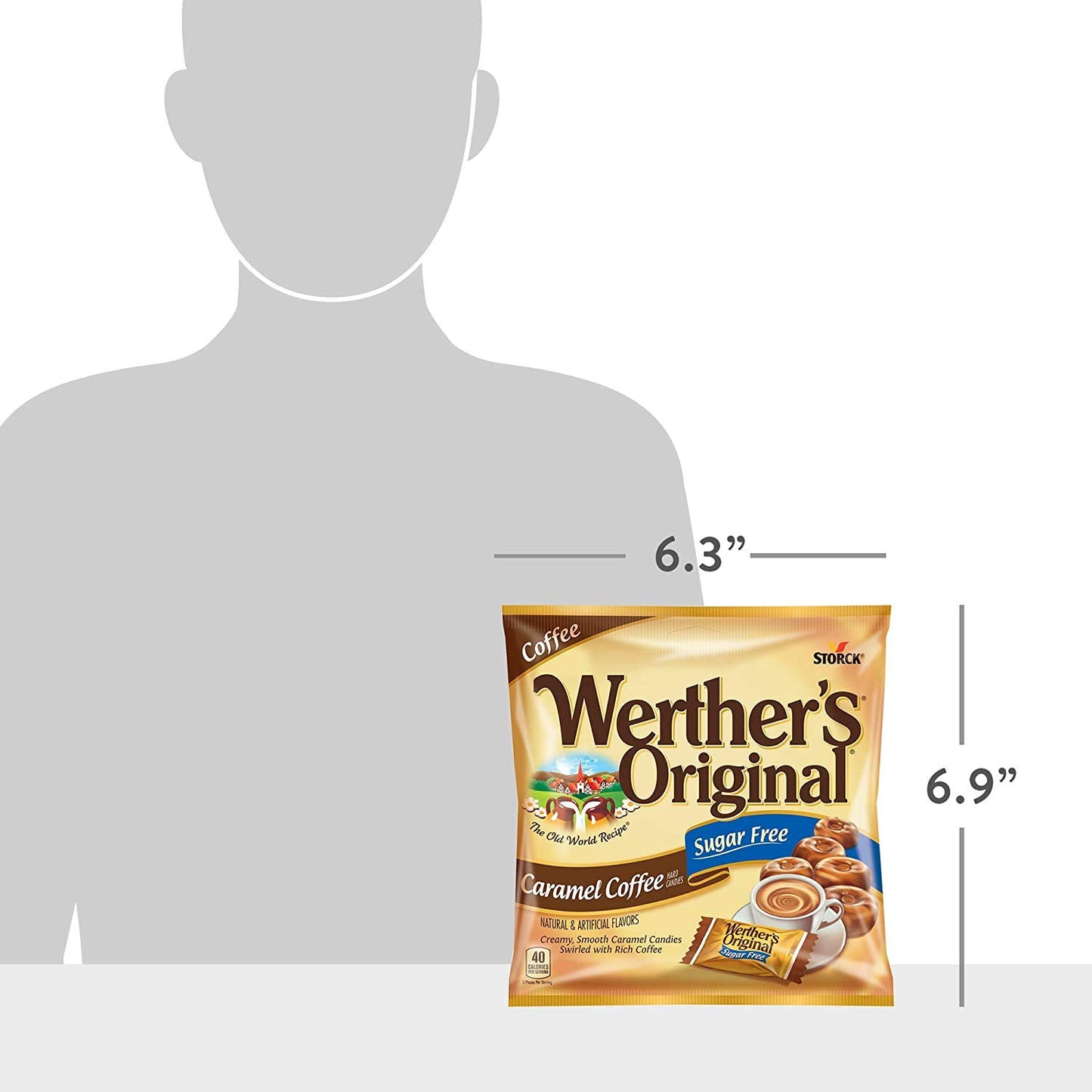 Storck Usa Werthers Sugar Free Caramel Coffee Hard Candies, 2.75 Oz
